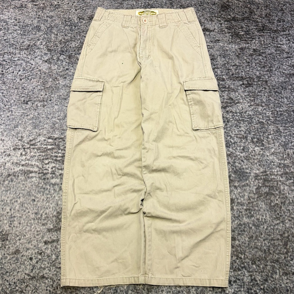 VTG Bullhead Venus Girl Trap Cargo Pants Womens 29x29 Beige Baggy Skater Y2K